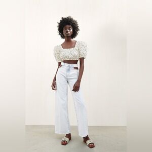 🦋BLOGGERS FAVORITE🦋 ZARA Z1975 WIDE LEG‎ CUT OUT JEANS Size 8